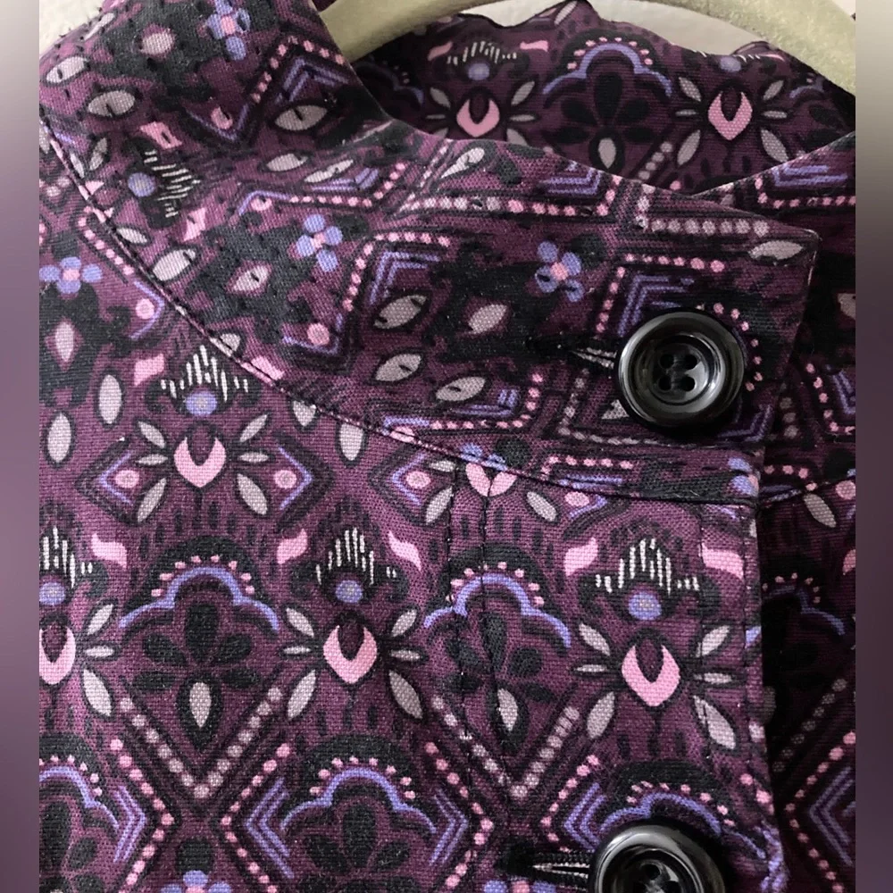 Charter Club Purple Paisley Jacket‎ size Large - Picture 3 of 6